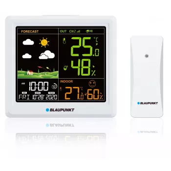 Weerstation BLAUPUNKT WS25WH – binnen-/buitenmetingen, draadloze sensoren