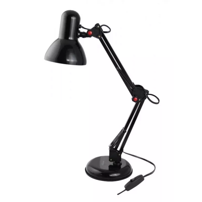 Tafellamp ESPERANZA AVIOR E27 12W LED, zwart, in hoogte verstelbaar, flexibele arm, E27-fitting