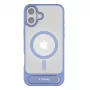 Beschermhoes Torras Pstand Series voor iPhone 16 — blauw, slank met geïntegreerde standaard