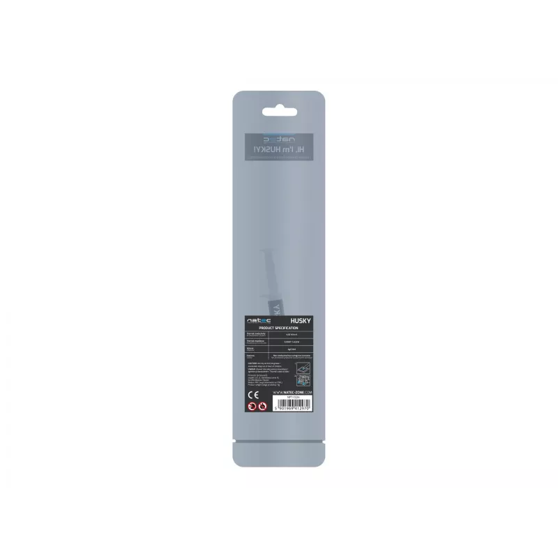 Warmtegeleidingspasta NATEC Husky NPT-1324, warmtegeleidingsvermogen 4,63 W/m·K, volume 2 ml, dichtheid 2,5 g/cm³
