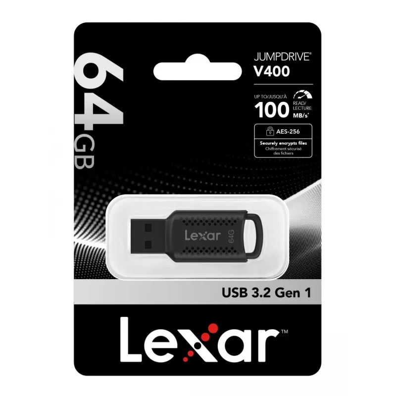 Lexar JumpDrive LJDV400064G-BNBNG USB-stick 64 GB USB Type-A 3.2 Gen 1 (3.1 Gen 1) zwart