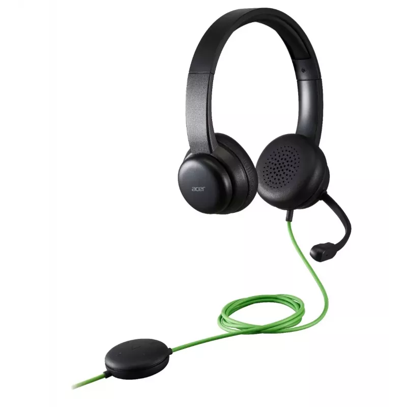 Bedrade conferentieheadset Acer GP.HDS11.01N — supra-aural, 2 m kabel, 20–20000 Hz, 160 g, zwart