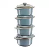 Staub Mini Cocotte rond, 4 st. - 200ml, antiek turquoise