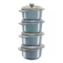 Staub Mini Cocotte rond, 4 st. - 200ml, antiek turquoise