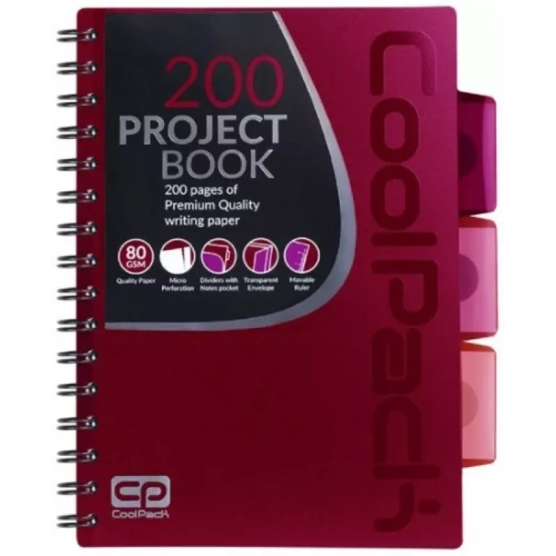Spiraalblok A5 Coolpack rood