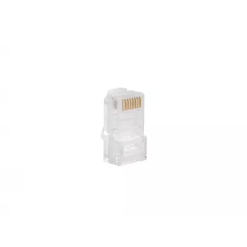 LANBERG RJ-45 kabelverbinder PLU-5000, U/UTP (UTP) afscherming, doorschijnend wit, 100-pack