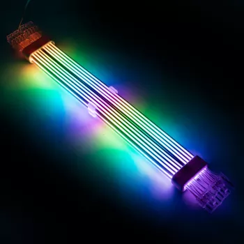PCI-E 8-Pin verlengkabel Kolink Umbra Radiant ARGB — dual 2× 8-Pin, gesleevede verlenging voor GPU-voeding