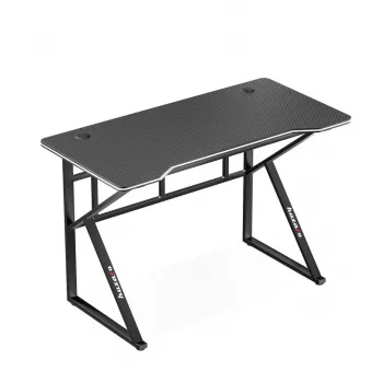 Gaming-bureau huzaro Hero 1.6 zwart — rechte tafel van MDF/carbon 1200×600×750 mm, metalen frame