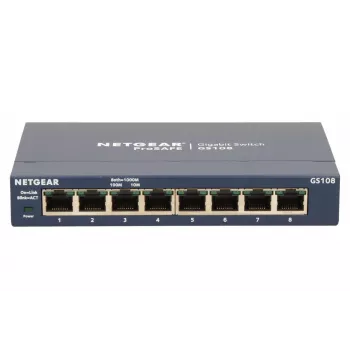 Unmanaged switch NETGEAR GS108GE, 8 poorten, Gigabit Ethernet, 16 Gbit/s