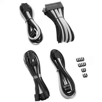 CableMod PRO ModMesh 12VHPWR kabelverlengingsset van CableMod – zwart/wit, PCIe 12VHPWR 16-pins verlengingsset