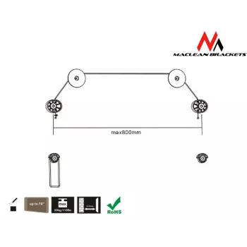Maclean MC-557 - VESA monitor-/tv-beugel, ultradun, 32-55 inch, 50 kg