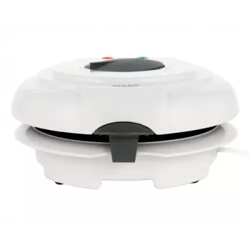 Wafelijzer Adler AD 3038 – enkele ronde wafel, 1500 W, instelbare thermostaat, antiaanbakplaten, grijs/wit