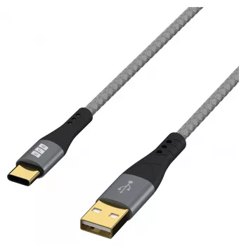 EFB Elektronik USB-A-naar-USB-C-kabel 60 W QC 3 A grijs - kabel - digitaal/data (USB-AC-00002)