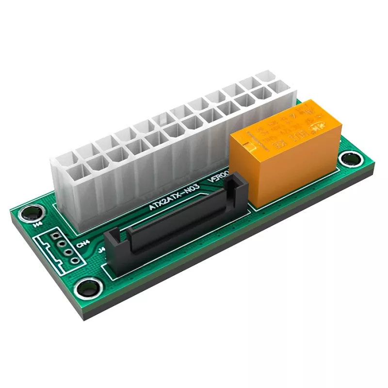 Stroomadapterbord Akasa AK-CBPW28-KT02 24-polig ATX naar SATA-stroomaansluiting