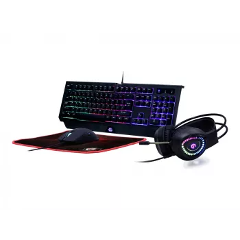 Gaming-toetsenbord GEMBIRD GGS-UMGL4-01, volledige grootte, USB, QWERTY, 104 toetsen, US-Engels, met muis, zwart