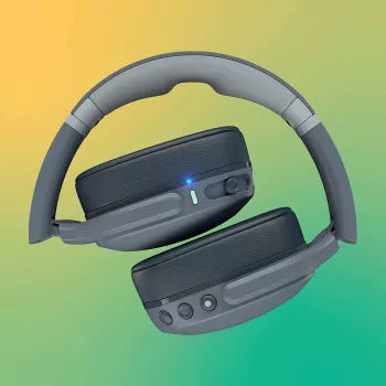 Koptelefoon Skullcandy Crusher Evo — bedraad & Bluetooth, grijs, 40 uur accu, USB-C, AUX, opvouwbaar