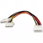 Equip interne stroomkabel, Molex (4-polig), 2 x Molex (4-polig), 0,2 m, stekker, bus, recht