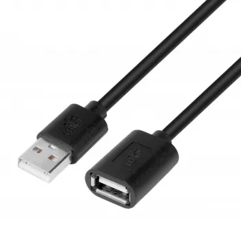 USB-verlengkabel AM-AF 1,8 m zwart