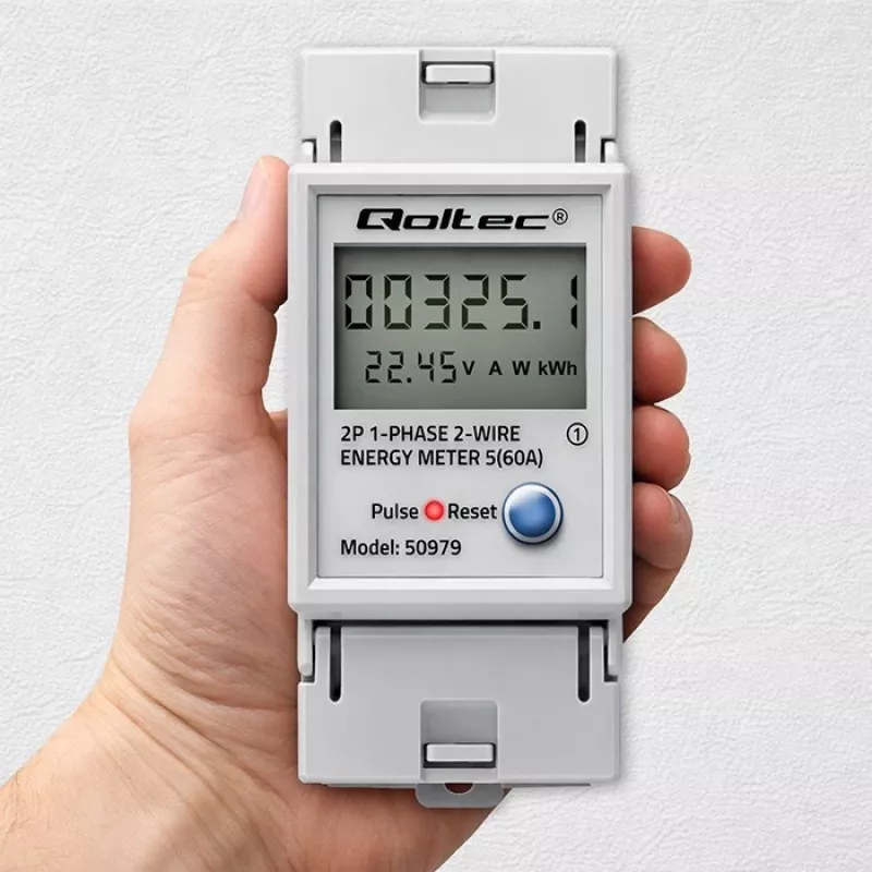 Energiemeter QOLTEC eenfasig DIN-rail 230V (MPN 50979)
