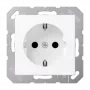 Stopcontact type F Jung A 1520 BF WWM, 16 A, 250 V, thermoplast, wit, 55×55 mm