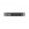 Stekkerdoos LANBERG PDU-03E-0200-BK — 1HE, 3x Type-E stopcontacten, 220–250 V, 16 A, 2 m kabel, zwart