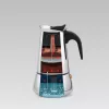 Mokapot Maestro MR-1660 0,2 L RVS espressomaker, 4 kopjes, zwart handgreep