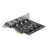 Delock PCI Express x1-kaart naar 4 x externe USB Type-A-aansluiting SuperSpeed USB