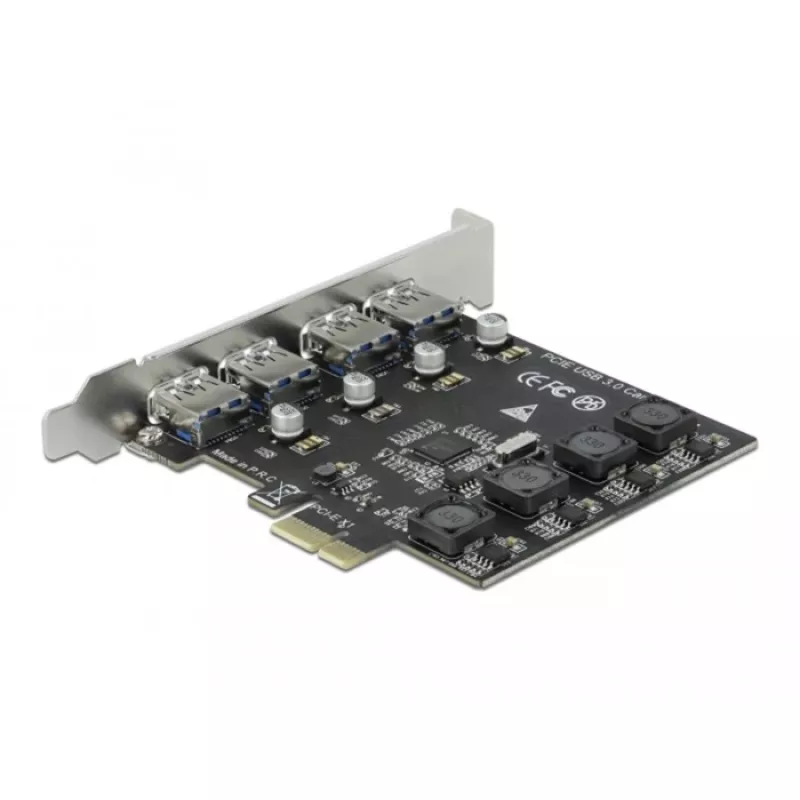 Delock PCI Express x1-kaart naar 4 x externe USB Type-A-aansluiting SuperSpeed USB
