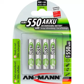 Batterij Ansmann blister 4 X accu AAA 550 mAh