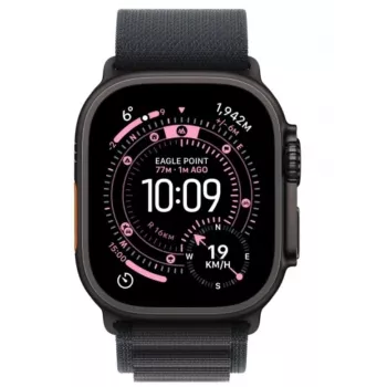 Apple Watch Ultra 3 GPS + Cellular 49mm Black Titanium behuizing met Black Alpine Loop Medium
