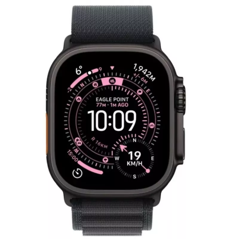 Apple Watch Ultra 3 GPS + Cellular 49mm Black Titanium behuizing met Black Alpine Loop Medium