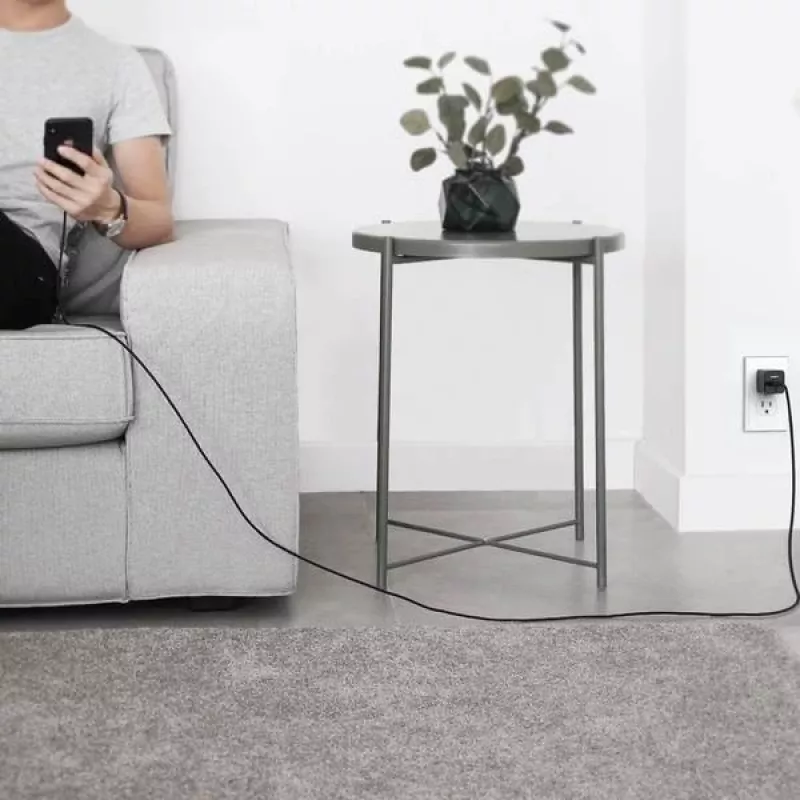 AUKEY CB-AL05 Lightning-naar-USB-A MFi-nylonkabel, 2 m, zwart
