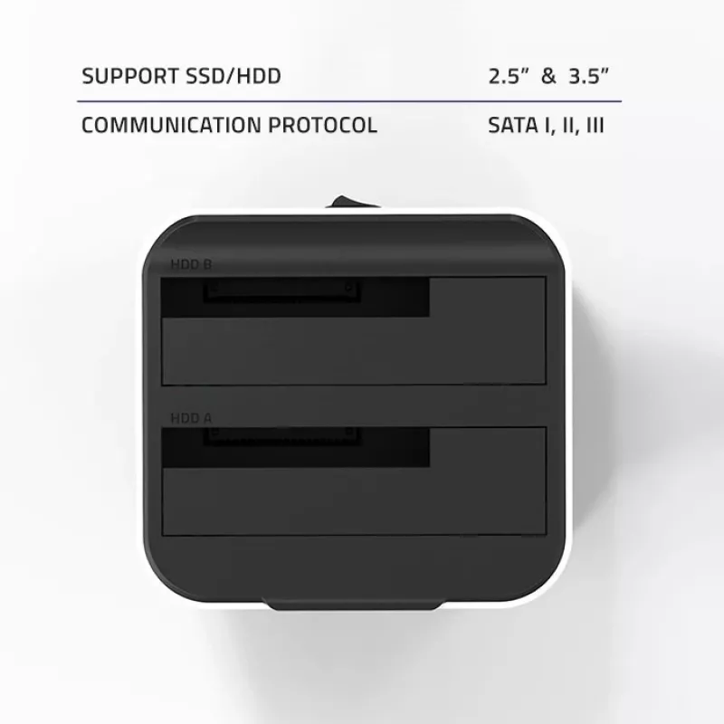 Qoltec 50309 HDD SSD 2.5 3.5 dockingstation | SATA III | USB 3.0 | Super Speed 5 Gb/s | met kloonfunctie
