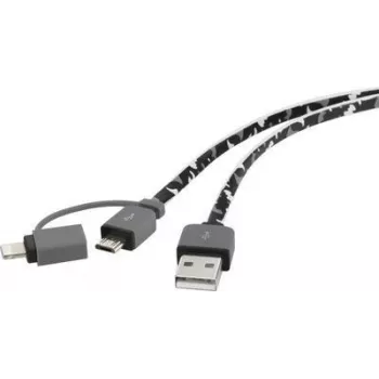 USB-kabel Renkforce RF4145364 — USB 2.0, USB-A naar USB-Micro-B en Apple Lightning