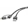USB-kabel Renkforce RF4145364 — USB 2.0, USB-A naar USB-Micro-B en Apple Lightning