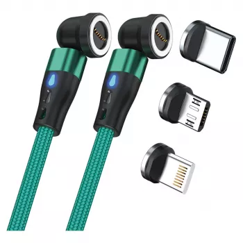 USB-kabel RealPower MagneticCharge2 1 m groen snel opladen gegevensoverdracht