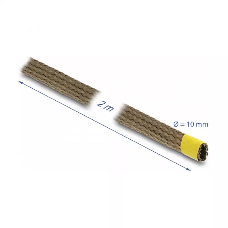 DeLOCK vlechtslang van basaltvezel 2 m x 10 mm bruin