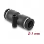 DeLOCK 60743 pneumatische connector 8 mm recht met montagegat