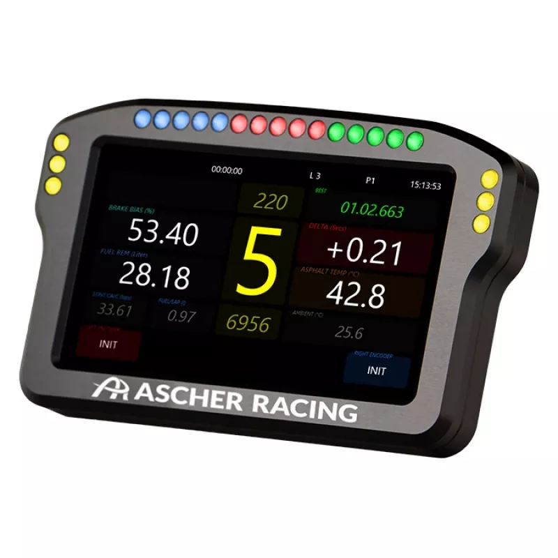 Stuurwiel-dashboardpaneel Ascher Racing 5 inch model 76080029 voor sim-racing-displays