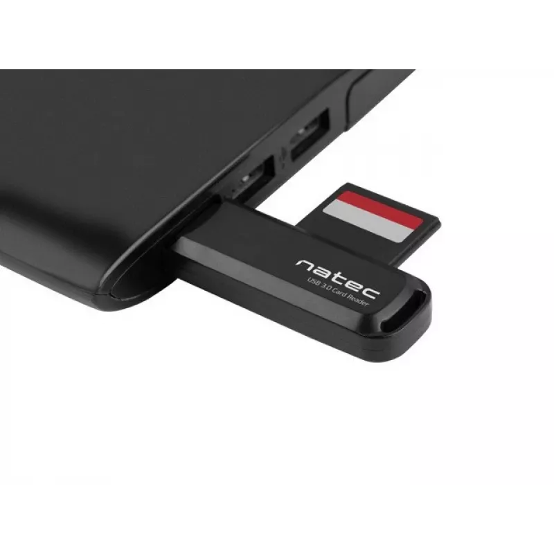 Kaartlezer NATEC Scarab 2 USB 3.2 Gen 1 Type-A — microSD-/SD-ondersteuning, 5000 Mbit/s, zwart