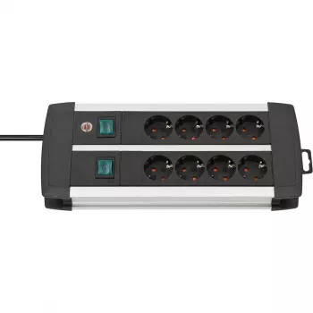 Verlengsnoer Brennenstuhl 1391000908 3m 8 stopcontacten binnen zwart wit