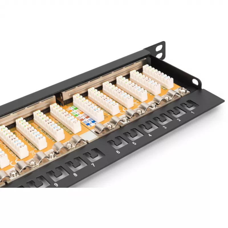 Patchpanel Digitus CAT 6 Class E High Density afgeschermd zwart