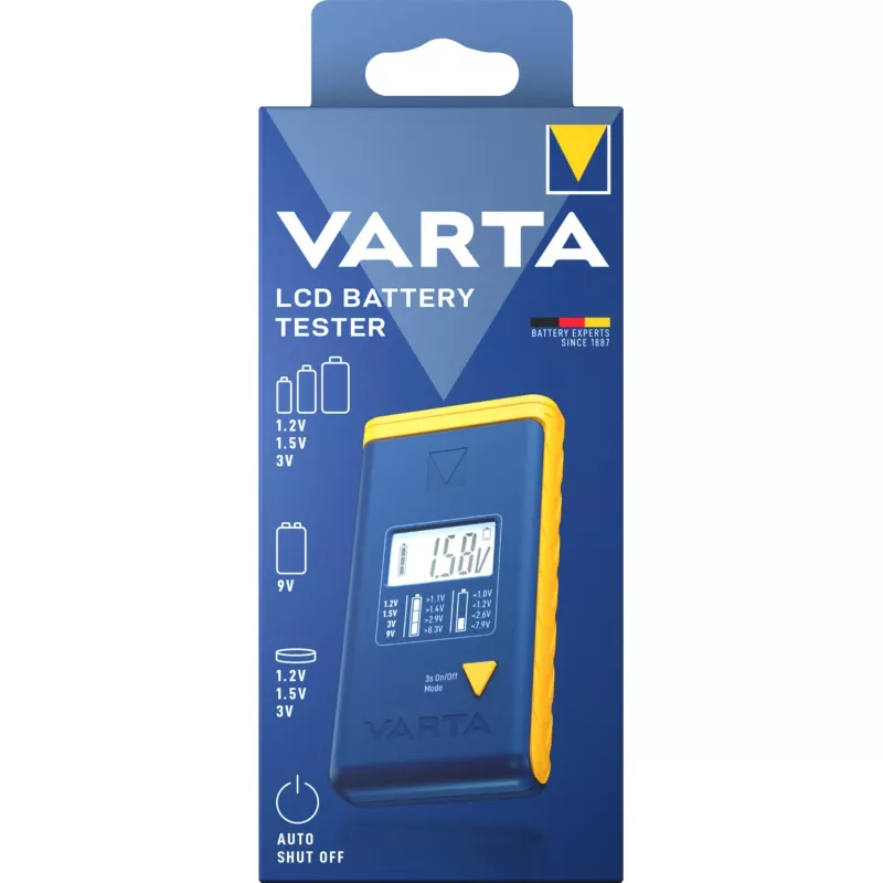 Batterijtester Varta 00893 101 111 LCD digitaal handapparaat voor AA AAA 9V knoopcellen