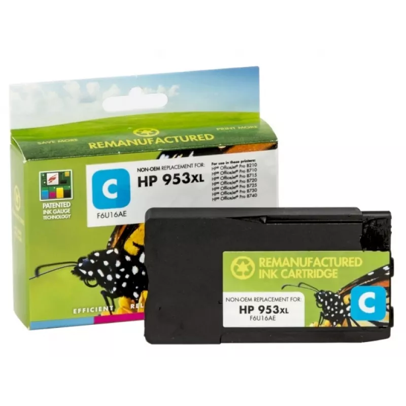 Compatibel Static Control HP 953XL (F6U16AE) inktcartridge, cyaan (nieuwe chip)
