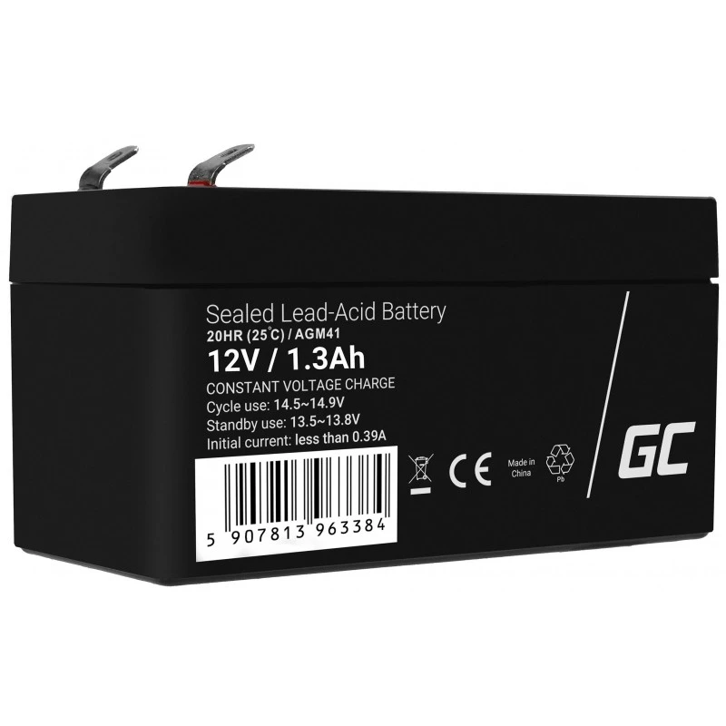 Batterij AGM VRLA 12V 1,3Ah onderhoudsvrij