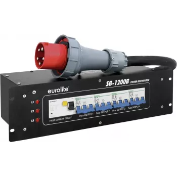 EUROLITE SB-1200B stroomverdeler 1200W 16A stekkerdoos met geïntegreerde beveiliging