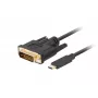 Videokabel-adapter LANBERG CA-CMDV-10CU-0030-BK, USB Type-C naar DVI-D, 3 m, zwart