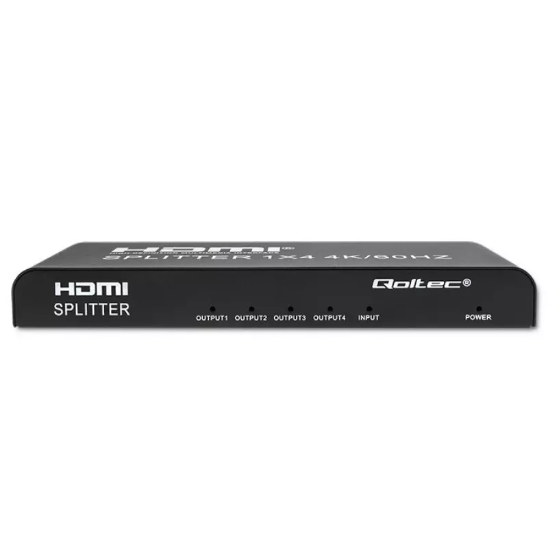 Qoltec 51799 actieve HDMI-splitter 4 x HDMI 4K x 2K | 6 Gb/s | 60 Hz