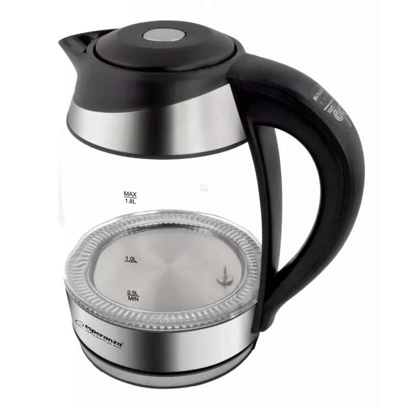 Esperanza EKK026 waterkoker 1,7 L 2200 W zwart, transparant