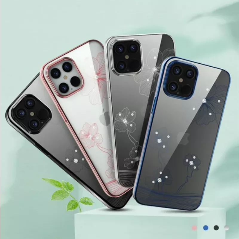 Hoes Devia Crystal Flora voor iPhone 12 Pro Max – zwart